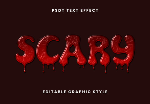 Red Clotted Blood Text Effect Rounded Bloody Dripping Font