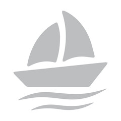 Gray Sailboat Icon