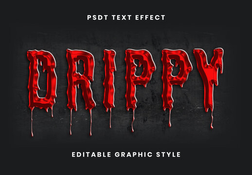 Red Pooled Blood Text Effect Bloody Dripping Horror Font