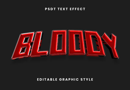 Red Thick Gel 3D Blood Text Effect Bloody Horror Bold Font