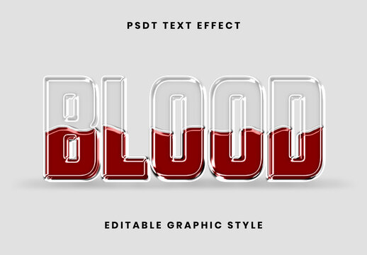 Transparent And Red Thick Gel 3D Blood Text Effect Bloody Liquid Font