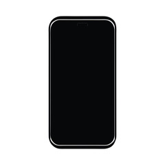Black smartphone silhouette on white background