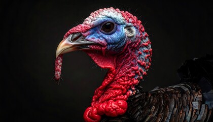 Close-up portrait of a wild turkey