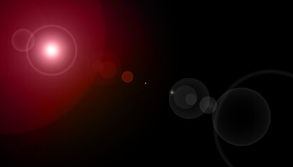 Effet halo rouge sur fond noir.