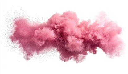 Fototapeta premium Pink Powder Explosion Abstract Cloud Texture on White Background
