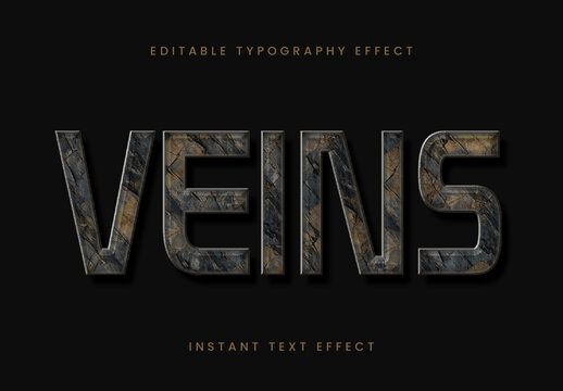 Black Marble 20s Text Effect Stone Rugged Font