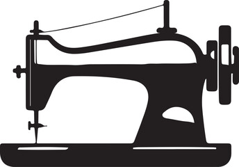 sewing machine silhouette vector, retro sewing machine icon
