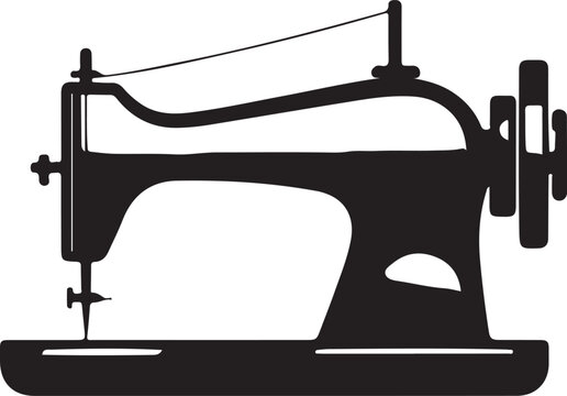sewing machine silhouette vector, retro sewing machine icon - Powered by Adobe