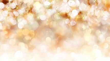 Obraz premium A soft, warm-toned bokeh background with sparkling highlights that adds a touch of elegance, Ideal for seasonal promotions, event invitations, or as a backdrop in creative projects,