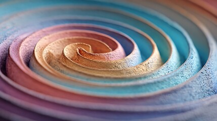 Swirl of Hues Pastel Colors and Gentle Gradient in Abstract Spiral Design