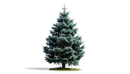 Isolated blue spruce tree