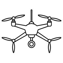 Simple drone silhouette vector style illustration scalable graphic technology aerial photography icon silhouette vector illustration white background