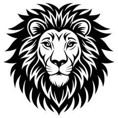 Fototapeta premium Bold lion head silhouette vector illustration majestic regal king of beasts scalable graphic silhouette vector illustration white background
