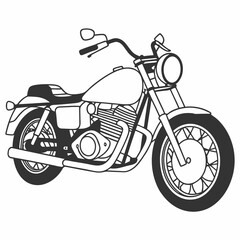 Obraz premium Clean vector illustration of a motorcycle isolated scalable graphic design asset silhouette vector illustration white background
