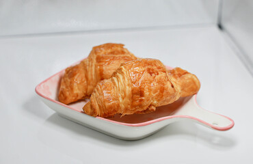 Delicious croissants for breakfast or afternoon tea time