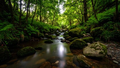 Fototapeta premium Lush forest stream