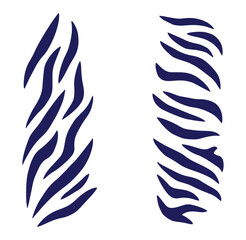 Abstract blue tiger stripes pattern design isolated on white background creative illustration