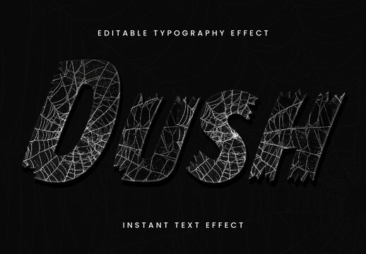 Black And White Cobweb Spooky Text Effect Halloween Spiderweb Bold Font