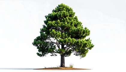 Isolated pine tree against white background