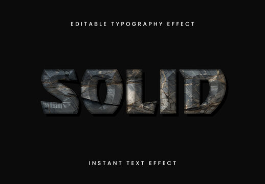 Black Marble 20s Text Effect Beveled Solid Retro Font