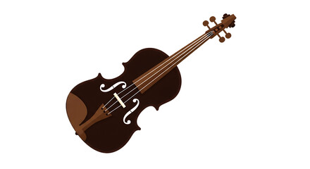 Obraz premium A dark brown wooden viola with a black background showcasing its elegant curves and stringed instrument details
