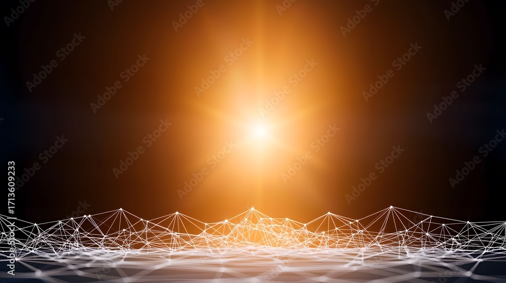 Aufkleber the image showcases a network of interconnected white lines forming a web-like structure against a d