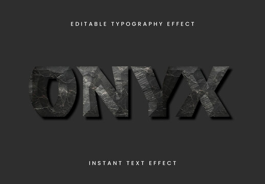 Black Marble 20s Text Effect Stone Beveled Font