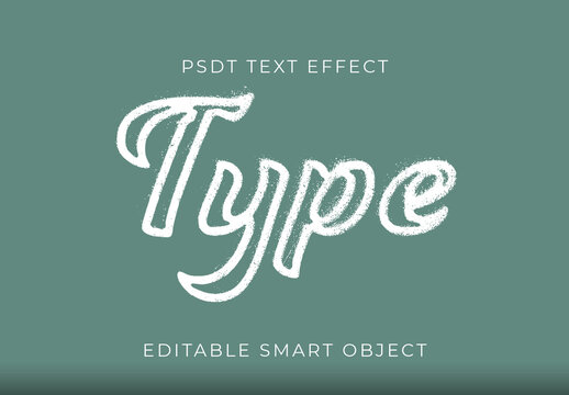 White Grainy Letterpress Script Retro Text Effect Vintage Chalk Font