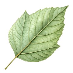 Obraz premium Velvet Ash Leaf Graceful Botanical Foliage with Elongated Oval Form Soft Green Surface Fine Vein Patterns Subtle Texture Natural Minimal Elegance and Fresh Beauty on White Background