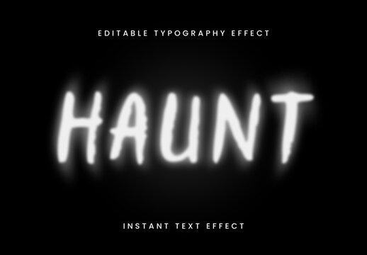 White Ghostly Glow Spooky Text Effect Horror Scary Blur Font