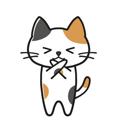 ダメなことを注意する三毛猫