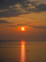 Summer seascape, dawn sunrise, beautiful sky colors, sun, sea, cloud background, beautiful sunrise scenery, Jeongdongjin sea, South Korea
- 여름 자연, 새벽 일출, 아름다운 하늘, 태양, 바다, 구름 배경, 멋진 해돋이 풍경, 정동진 바다, 한국