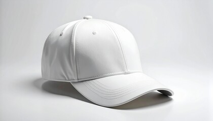 Fototapeta premium Classic blank white baseball cap isolated on a white background.
