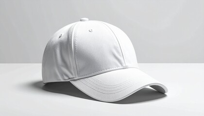 Simple white baseball cap mockup on a clean white background for branding.