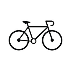 Fototapeta premium Minimalist black bicycle silhouette on white background