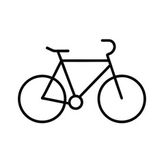 Fototapeta premium Minimalist black bicycle silhouette on white background