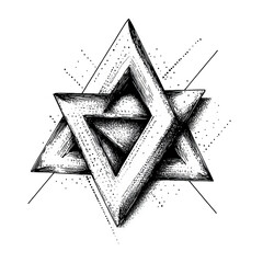 Intricate, 3D, star graphic design
