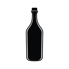 Black silhouette of a bottle on a white background
