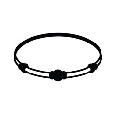 Fototapeta premium Elegant black bracelet silhouette on white background