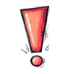 Red exclamation point, hand-drawn style (2)