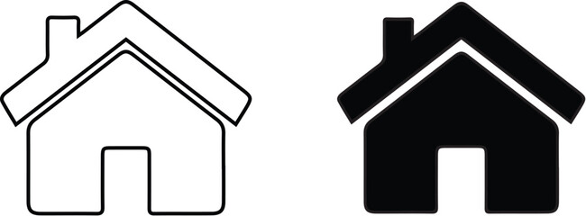 Modern UI Home Icon Set: Essential Vector Symbols for App and Website Interface