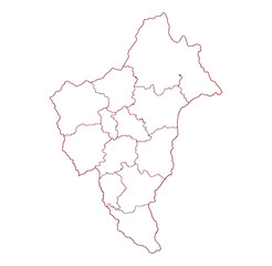 Obraz premium Outlined vector map of a region depicting its administrative divisions and subdivisions