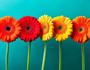 Creative concept of white daisy flowers arranged as a fluffy cloud with falling raindrops on a vibrant blue background, symbolizing spring freshness and nature&rsquo;s beauty.