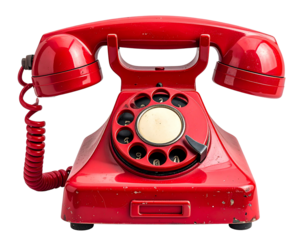 red retro telephone