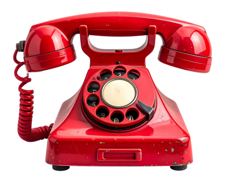 red retro telephone