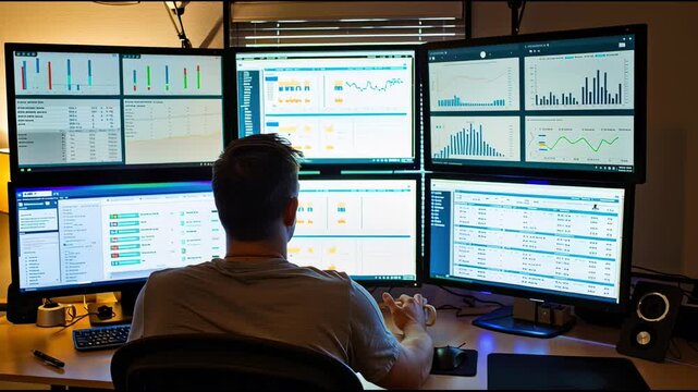 Remote Social Media Manager Optimizes Engagement Strategies Using Real-Time Analytics Dashboards Across Multiple Screens