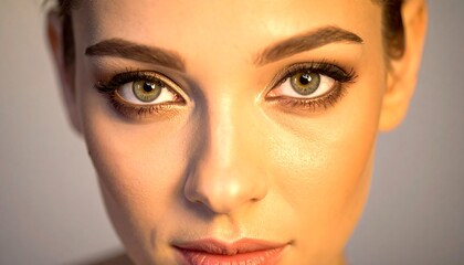 Close-up portrait of a woman with sophisticated makeup