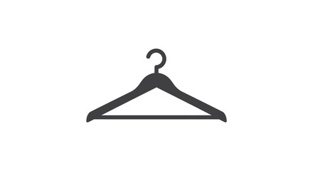 Simple black clothes hanger icon isolated on a white background