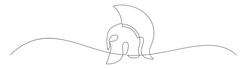 Spartan Helmet Continuous Line Art