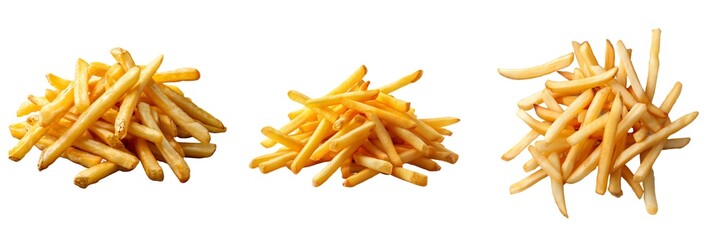 Set of French Potato Isolated on Transparent Background. PNG.